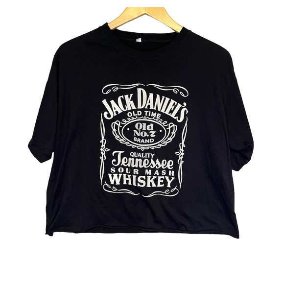 Tops - Jack Daniel’s Whiskey Black Cropped T-Shirt